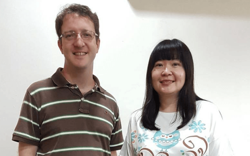 Meet Thomas (left), our storyteller from the United States, who told the story of how Sok Hwee (right) is breaking barriers by teaching English to migrant workers in Singapore.